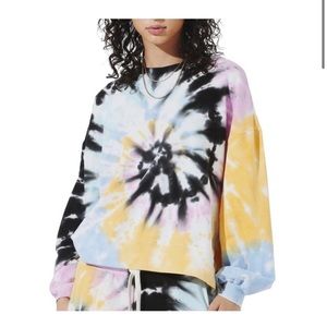 Electric rose tie dye print sweatshirt